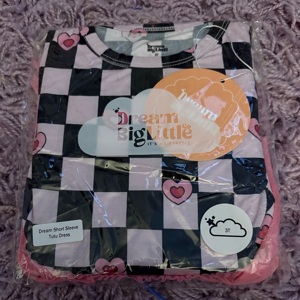 Dream Big Little Checkered Heart Tutu Dress